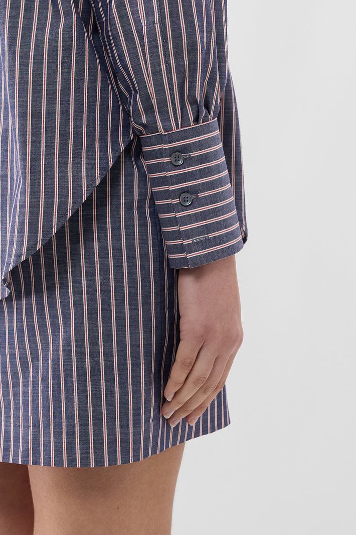 Chambray Stripe Oversized Shirt