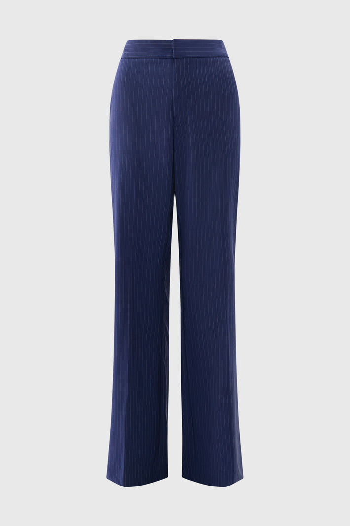 Pinstripe Wide Leg Trouser