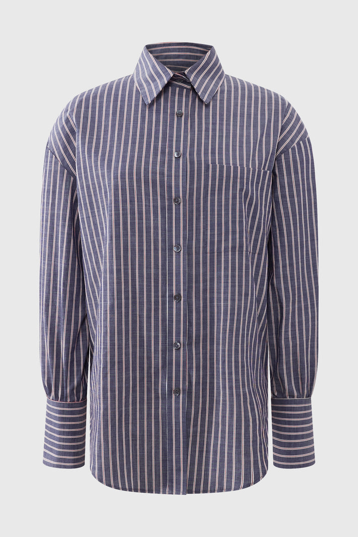 Chambray Stripe Oversized Shirt