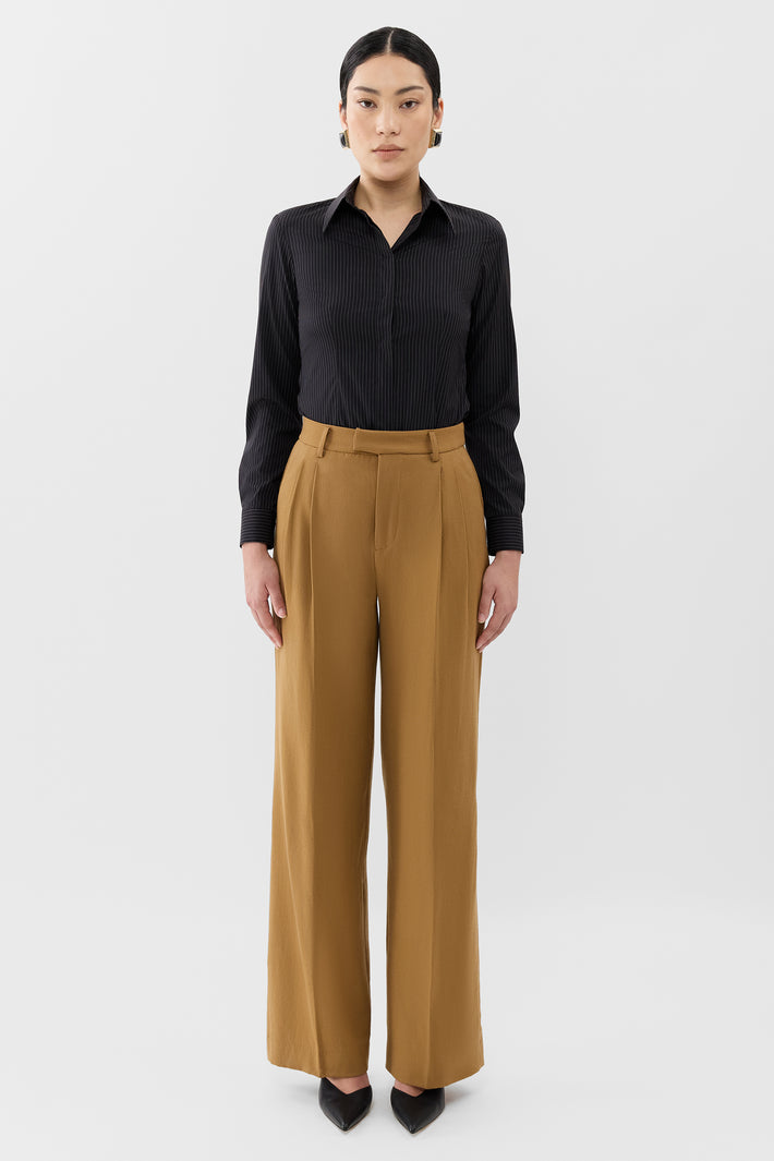 Pleated Wide Leg Trouser