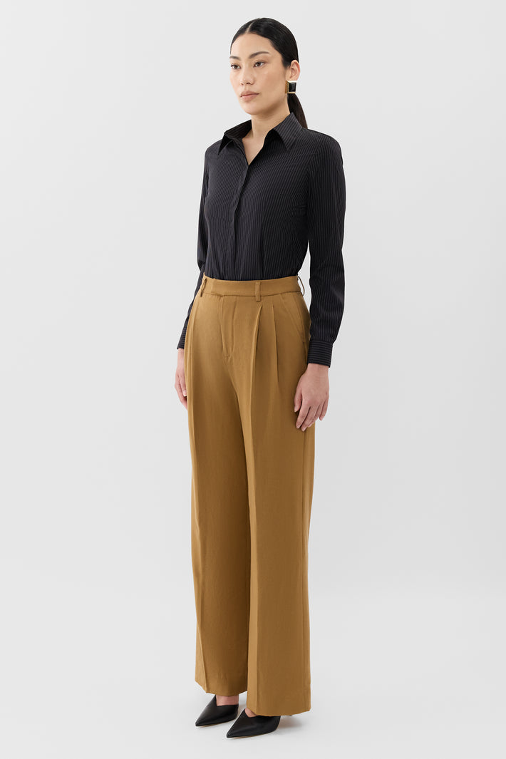 Pleated Wide Leg Trouser