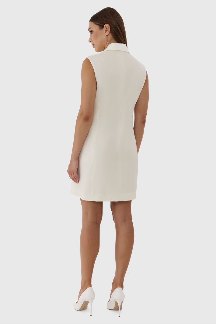Dylan Tuxedo Dress Ivory