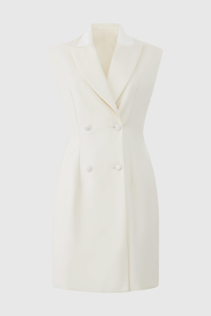 Dylan Tuxedo Dress Ivory