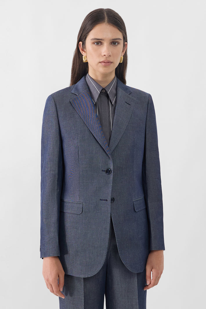 Relaxed Cotton Drill Blazer