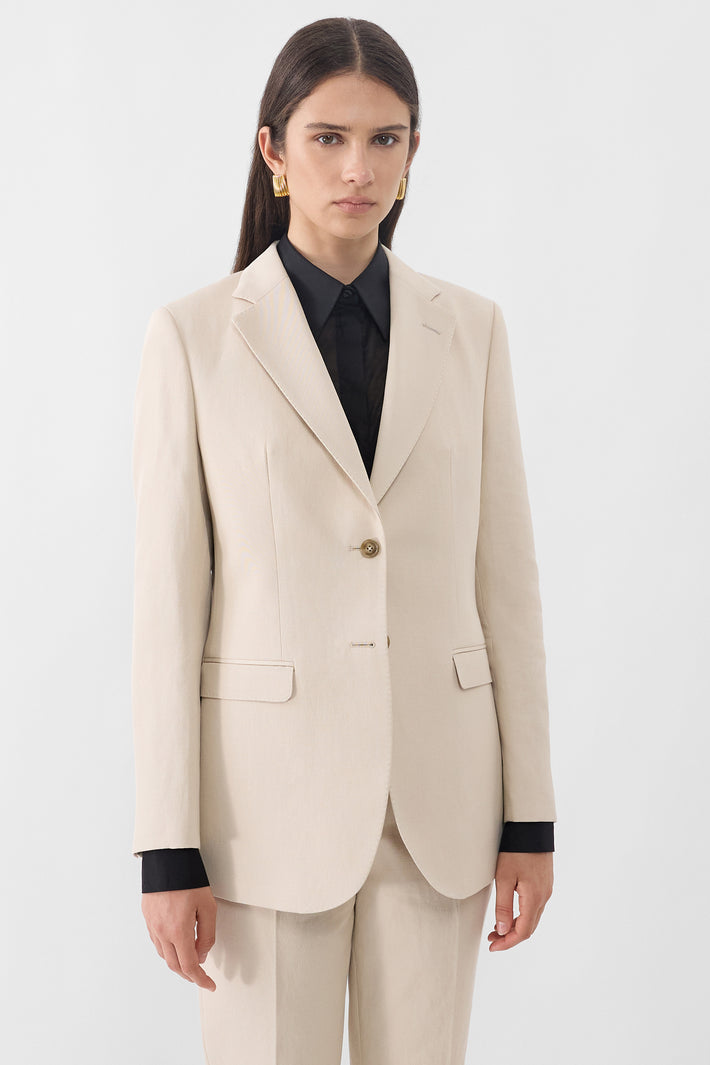 Relaxed Cotton Drill Blazer