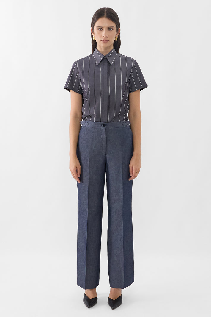 Cotton Drill Wide Leg Trouser