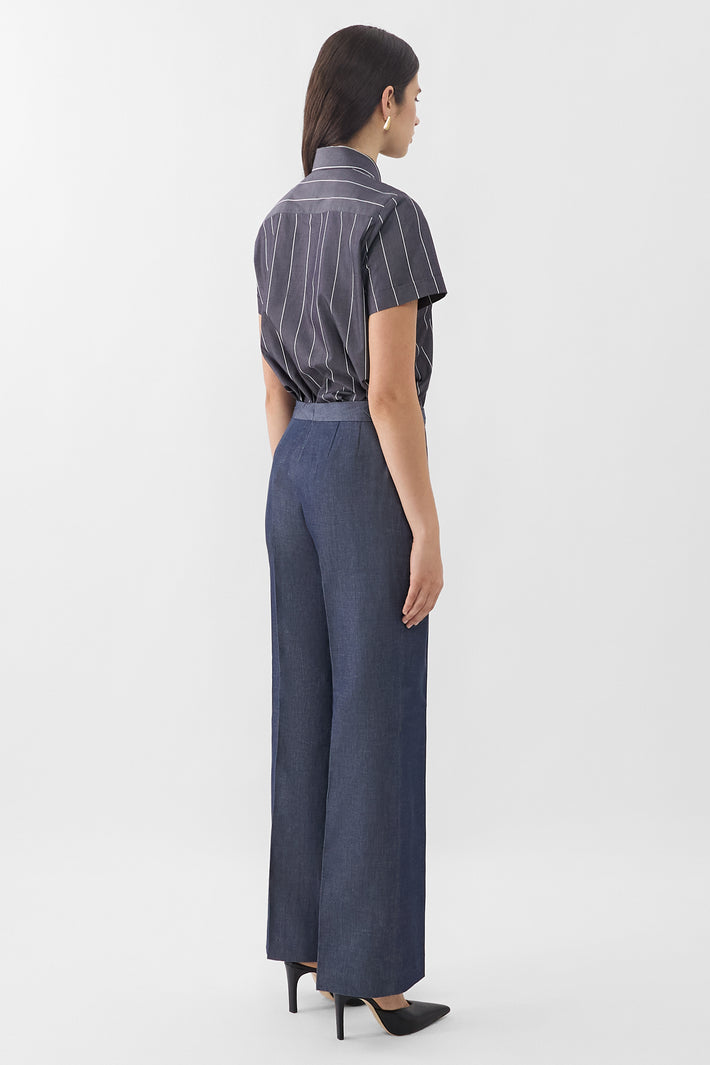 Cotton Drill Wide Leg Trouser