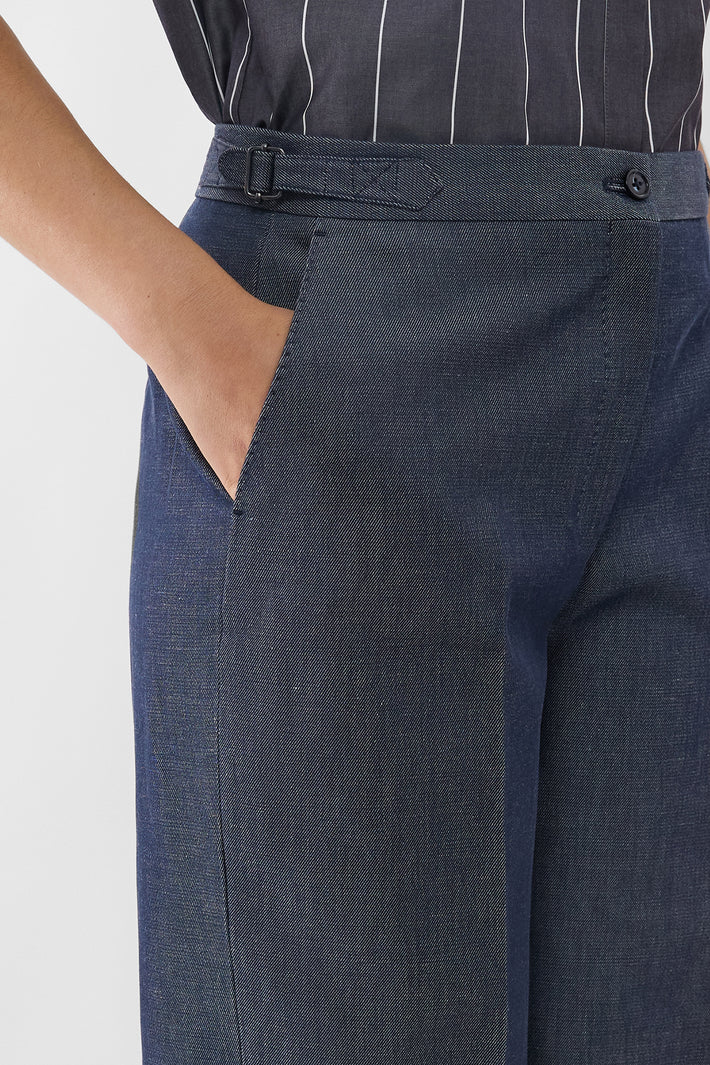 Cotton Drill Wide Leg Trouser