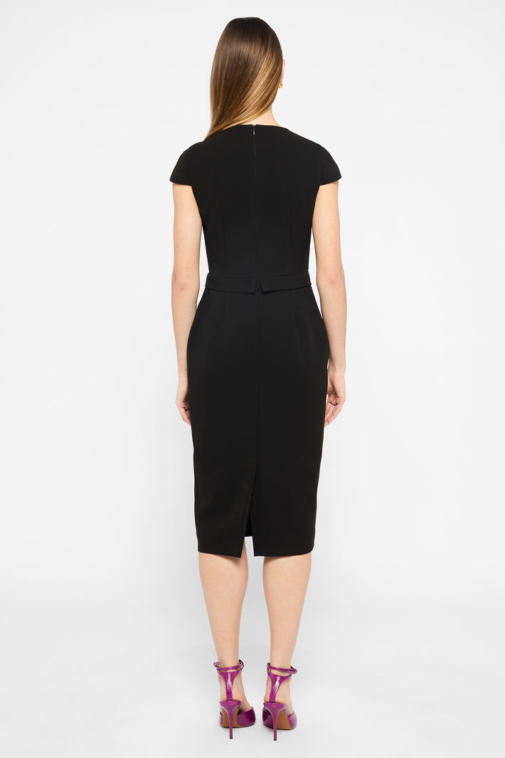 Signature Crepe Cap Sleeve Dress