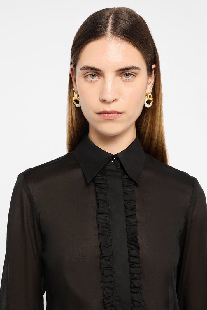 Light Sheer Ruffle Shirt