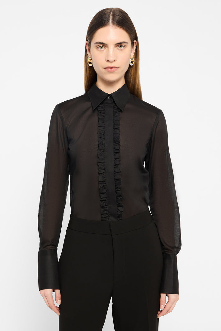 Light Sheer Ruffle Shirt