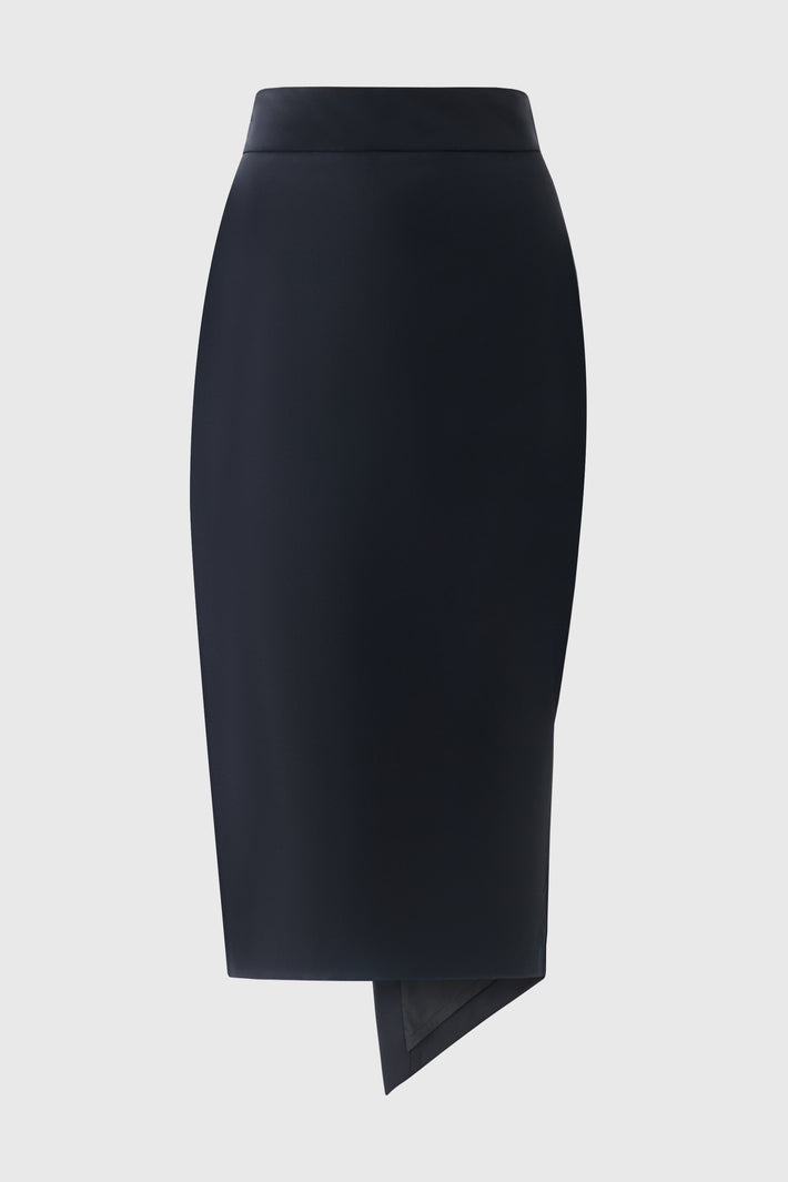 Fine Wool Asymetric Pencil Skirt