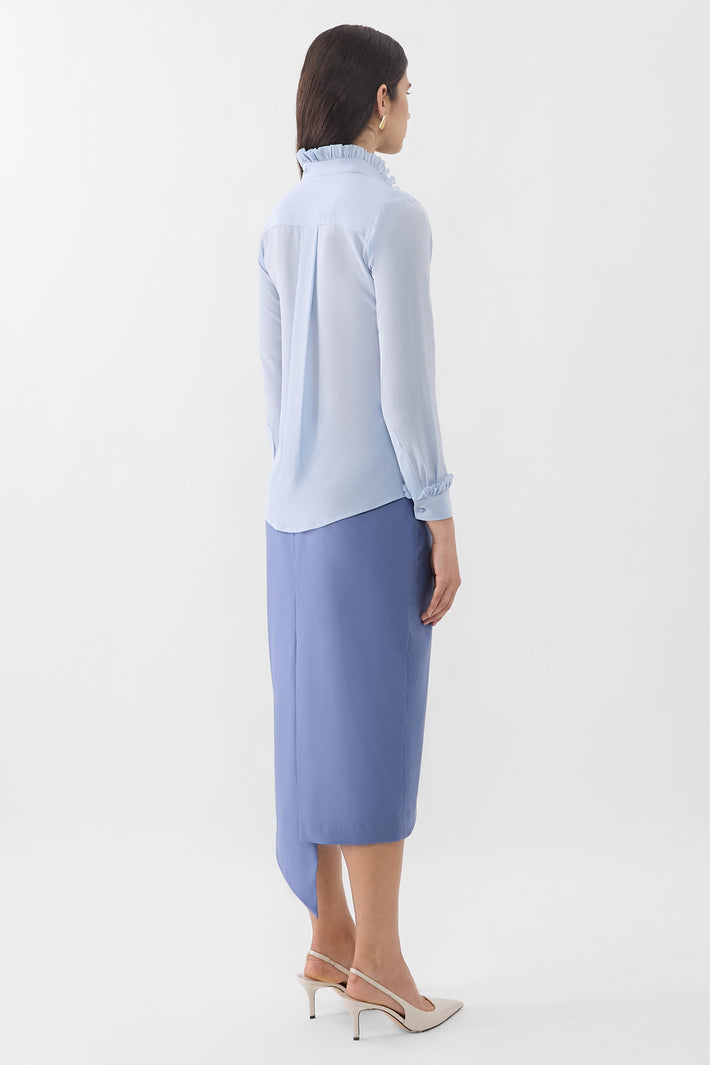 Double Ruffle Silk Blouse