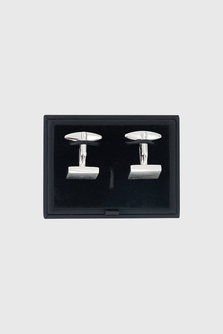 Brushed Rhodium Square Wedge Cufflinks