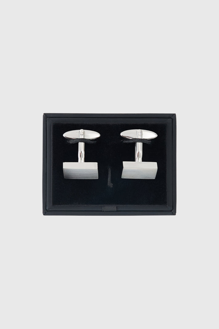 Brushed Stainless Steel Rectangle Cufflinks