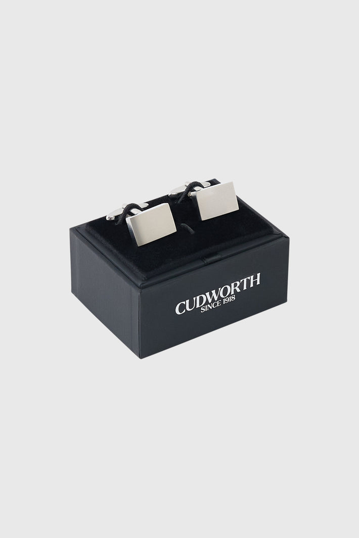 Brushed Stainless Steel Rectangle Cufflinks