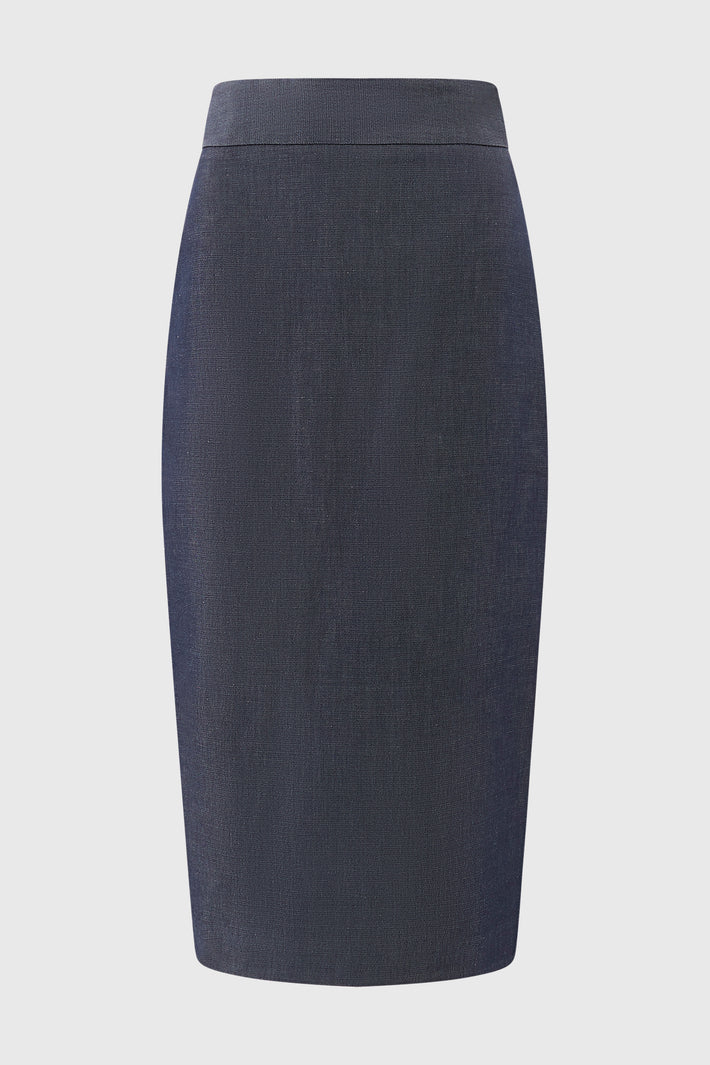 Cotton Drill Midi Skirt