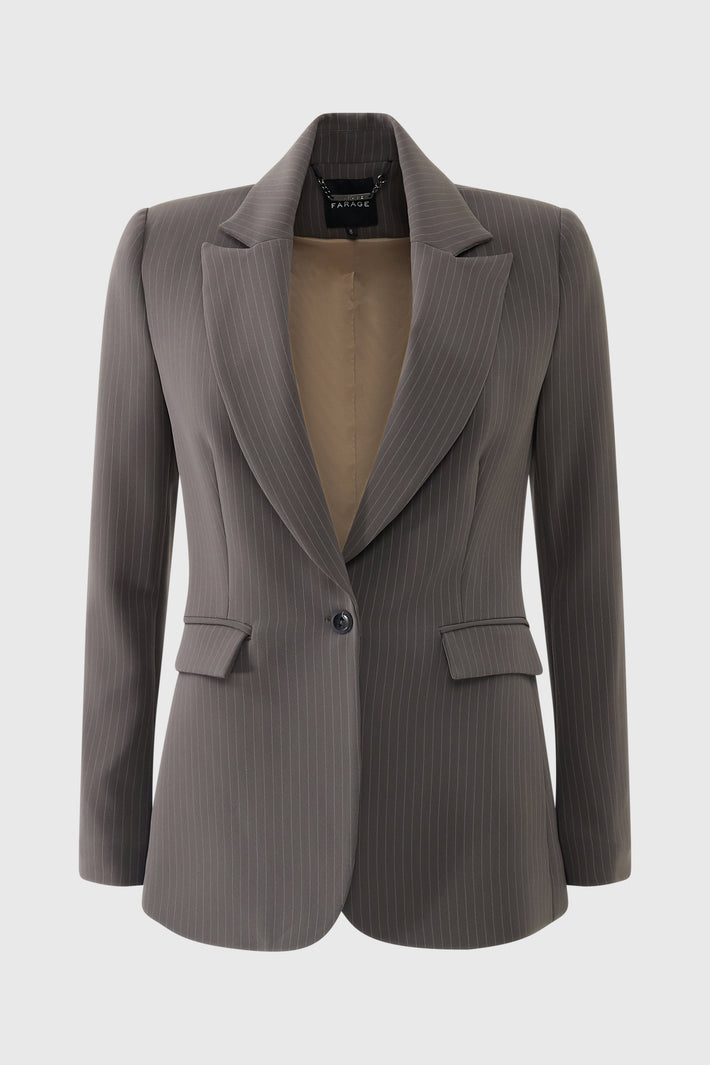 One Button Blazer Stripe