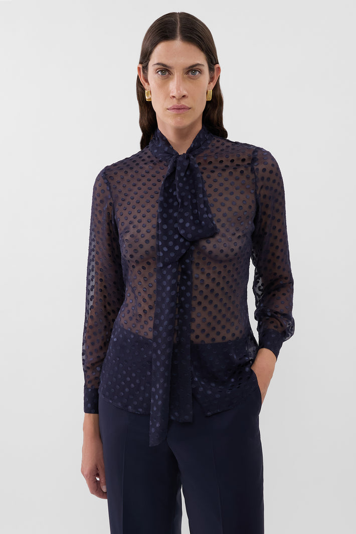 Norah Blouse Sheer Dot