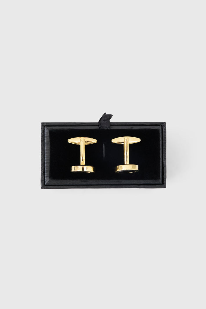 Round Gold Plated Cufflinks