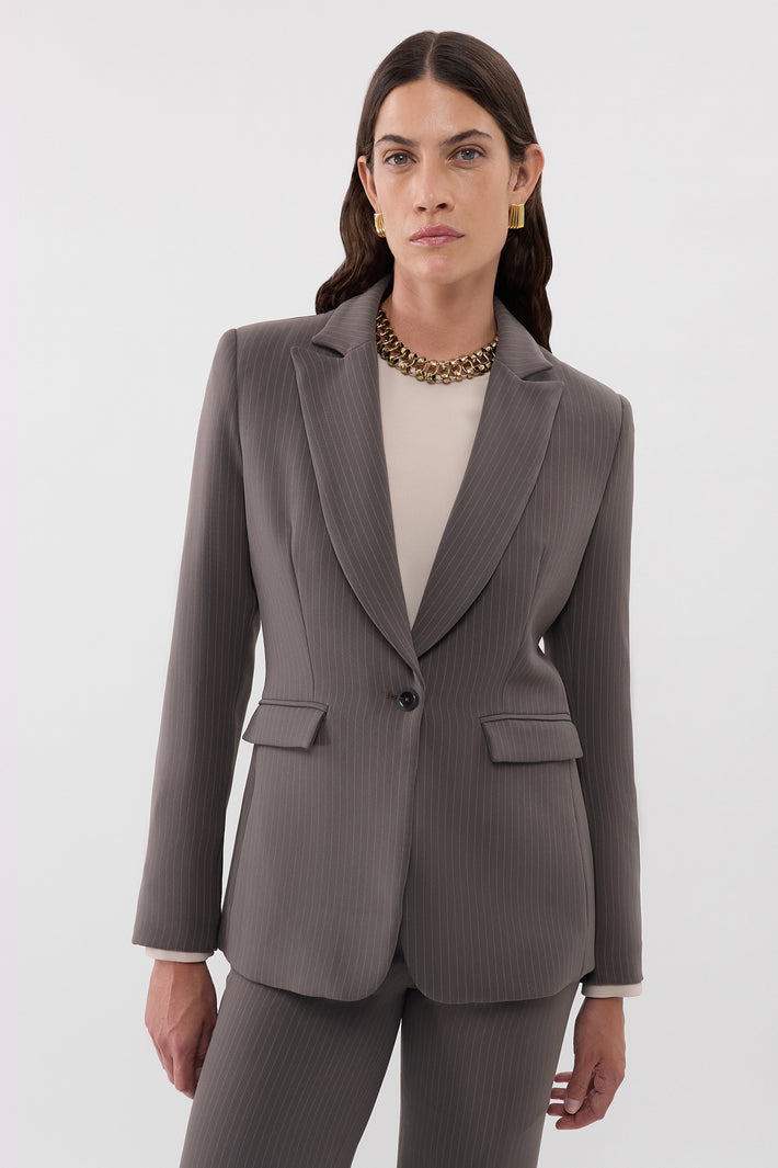 One Button Blazer Stripe