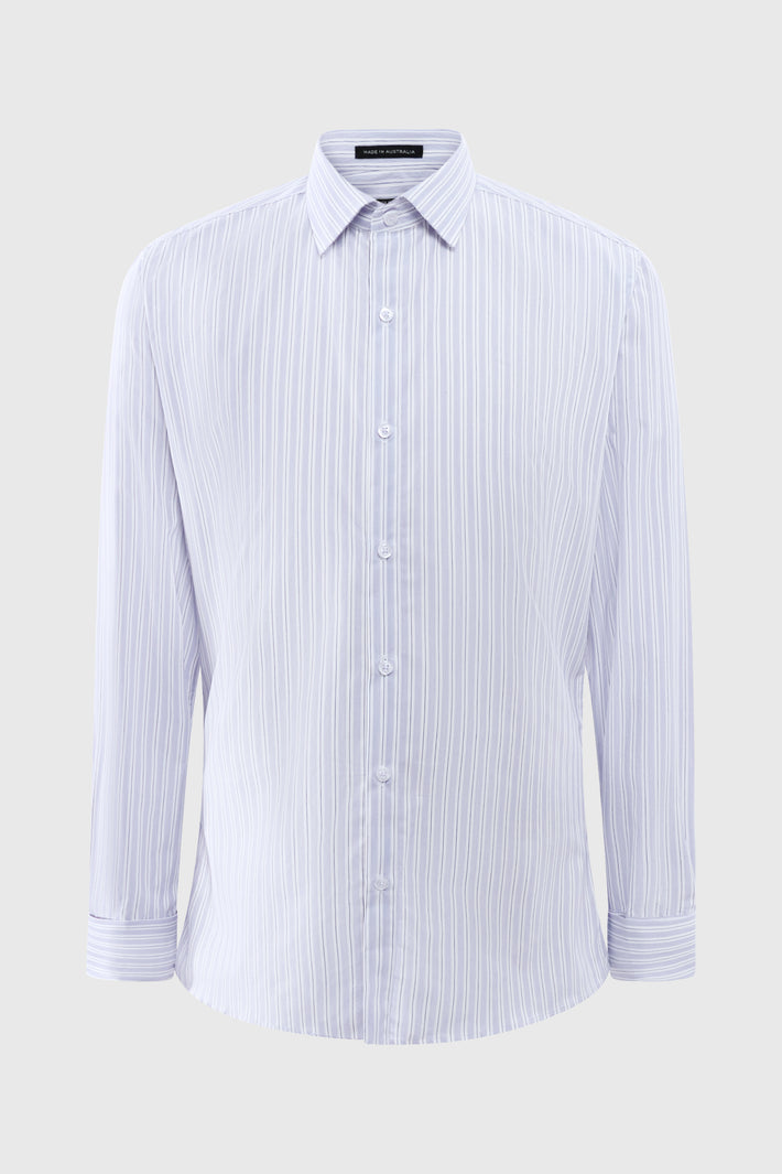 Slim fit French Cuff Shirt Albini Cotton Blue