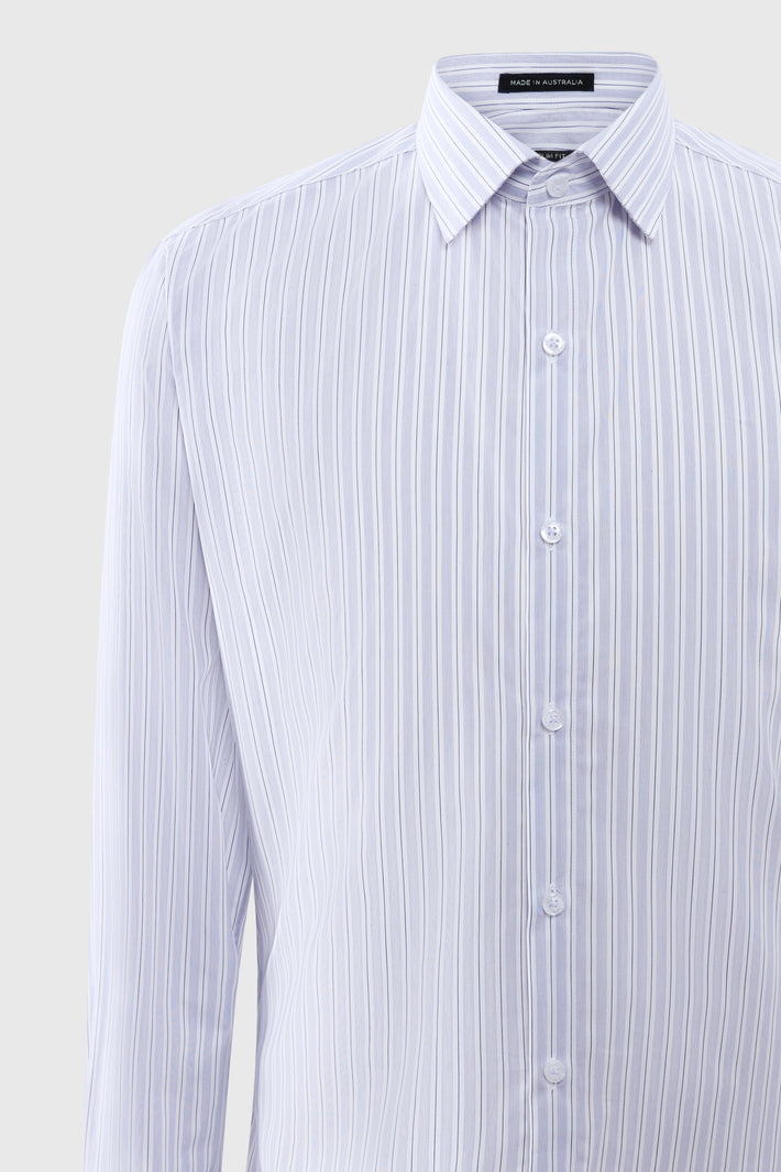 Slim fit French Cuff Shirt Albini Cotton Blue