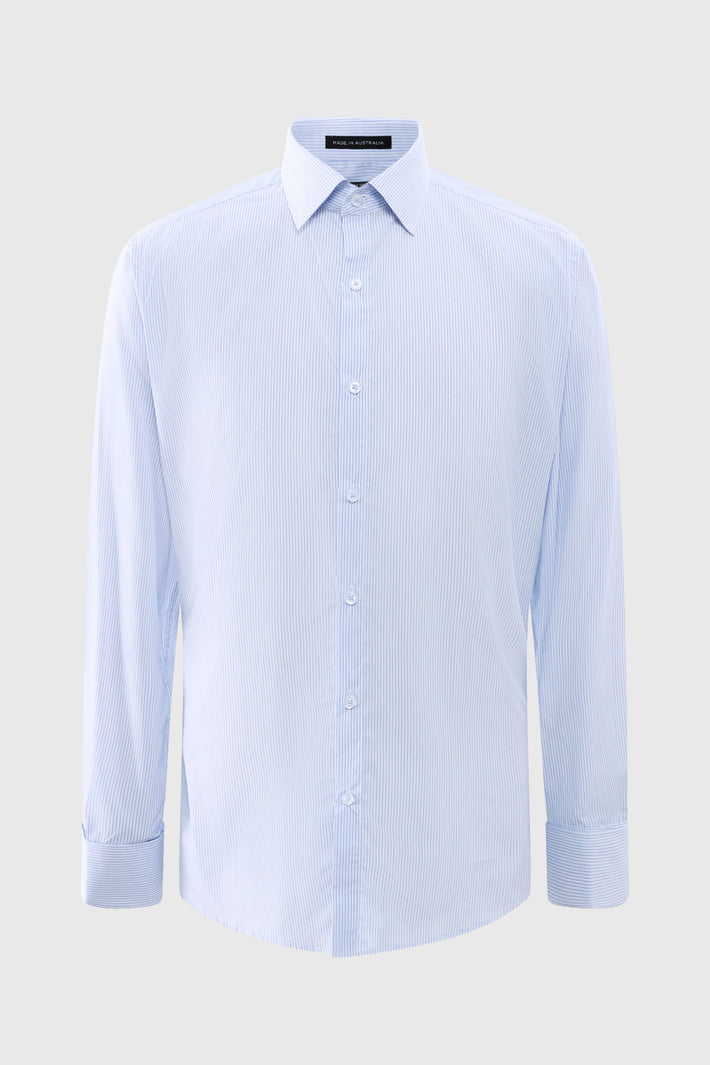Slim fit Shirt Albini Cotton Fine Blue Stripe