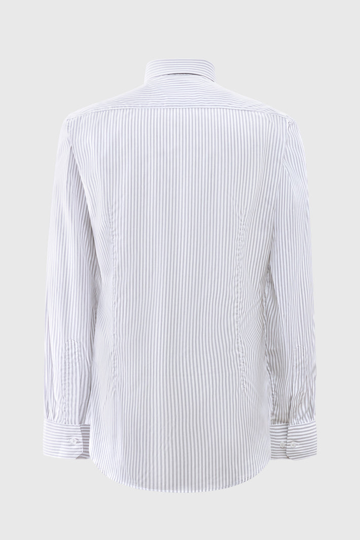 Slim fit Shirt Albini Cotton Grey Stripe