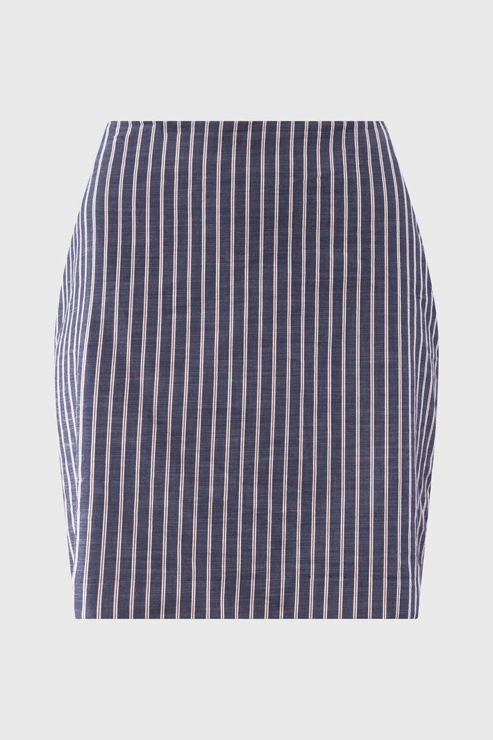Chambray Stripe Mini Skirt