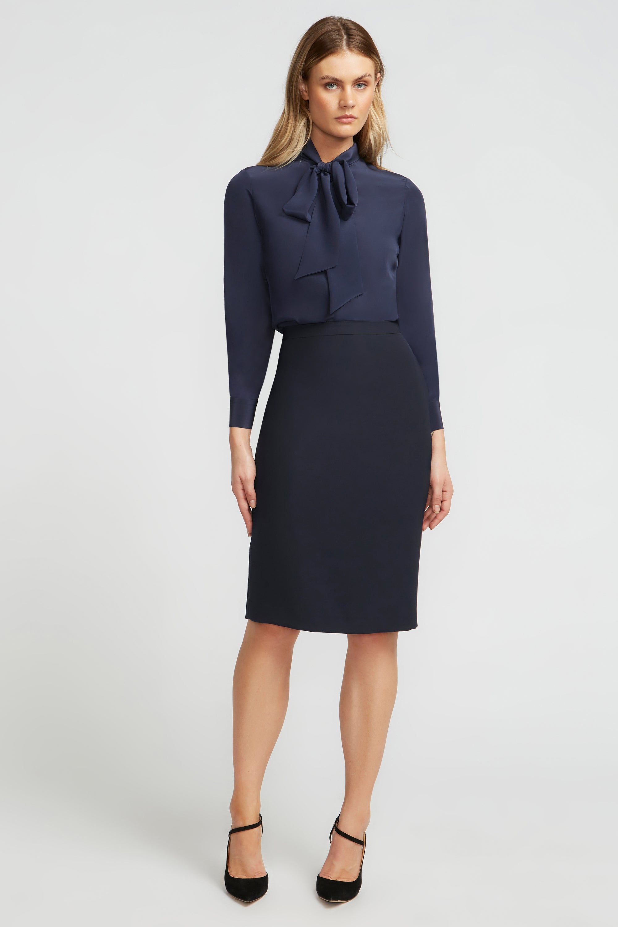 Classic navy hotsell pencil skirt