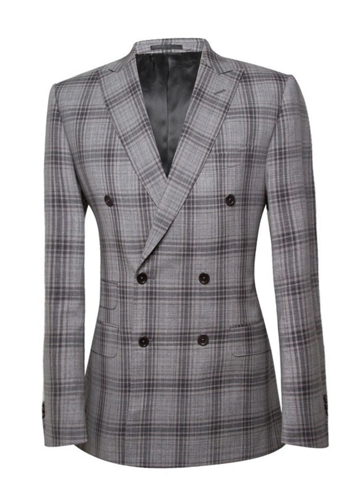 London D Suit Check Grey